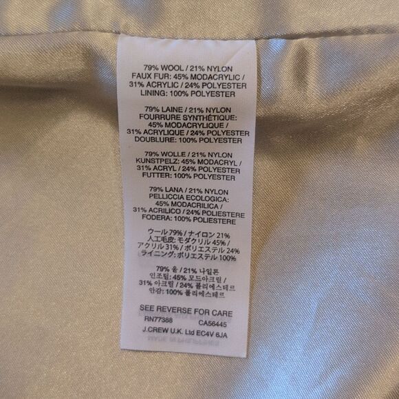 J. Crew Chateau Parka Coat Italian Stadium Cloth Wool Fur Hood Light Blue 4 - Picture 10 of 16